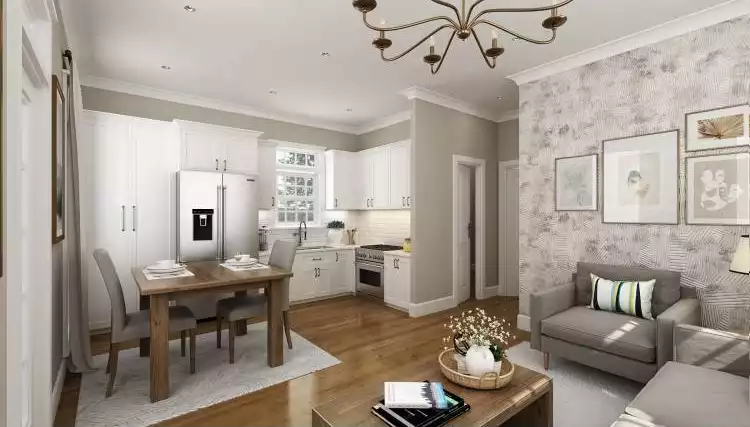 Kitchen and Dining as Viewed from Living