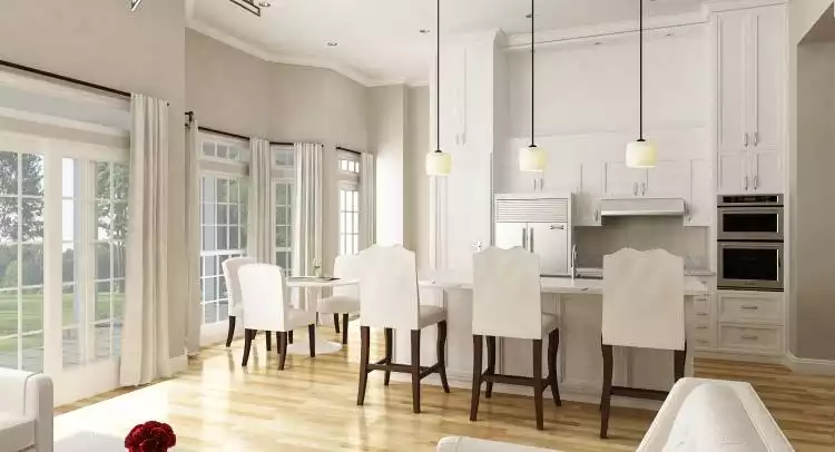 Kitchen and Eating Area as Viewed from Living Room