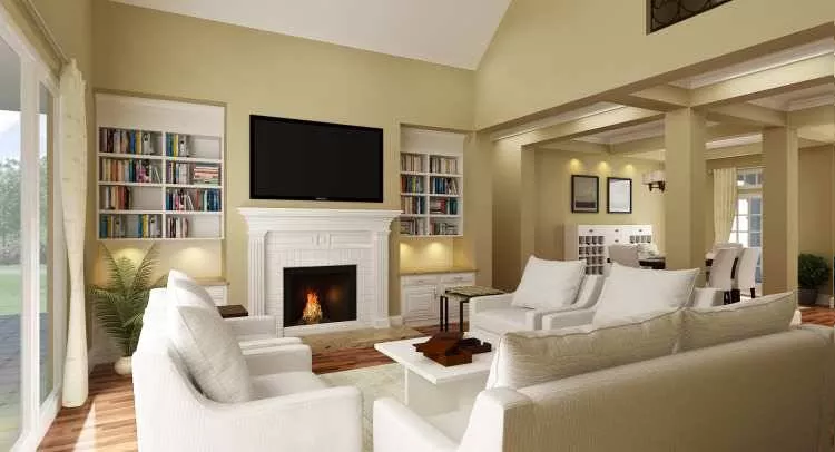 living room looking toward fireplace