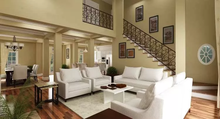 living room looking toward stairs