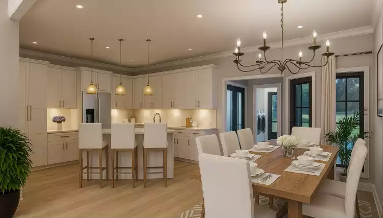View of Kitchen and Dining Area