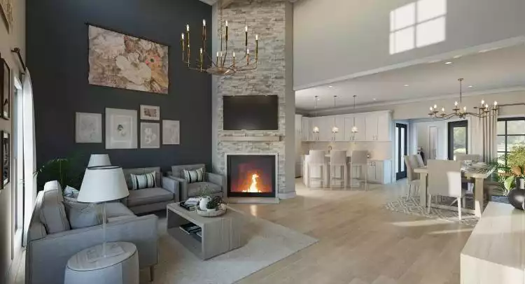 Living, Dining and Kitchen view