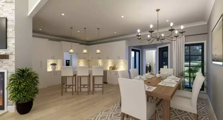 kitchen and dining room