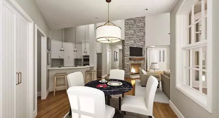Kitchen as viewed from eating area