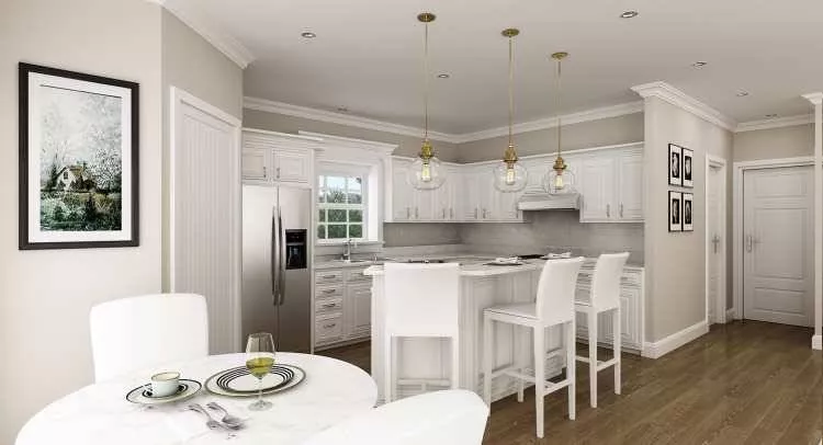 Stunning Chef Inspired Kitchen View from Dining Room