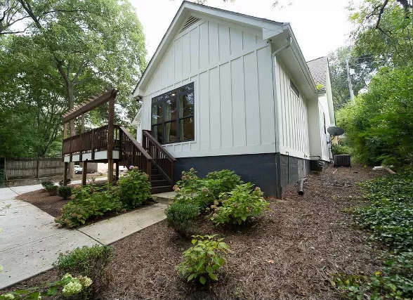 Stairs to Back Patio Reflecting Homeowner Modifications