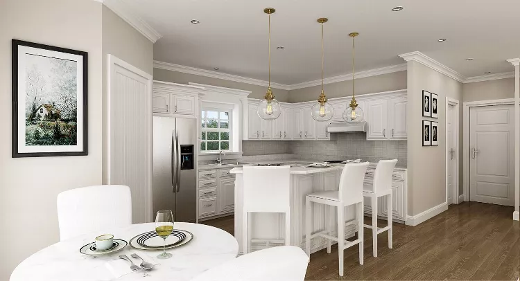 Stunning Chef Inspired Kitchen View from Dining Room
