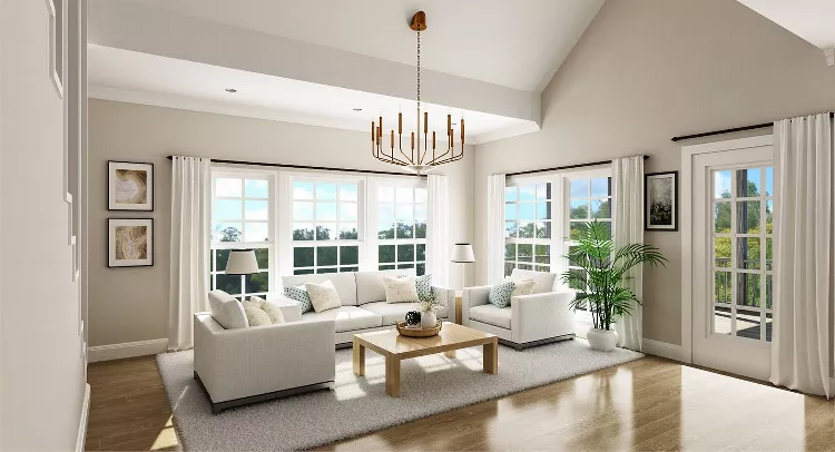 Open-Concept Living Featuring Vaulted Ceiling