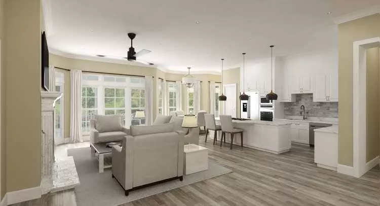 Living and Kitchen as Viewed from Gallery