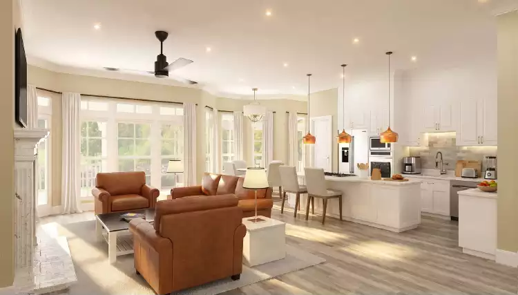 Living and Kitchen as Viewed from Gallery
