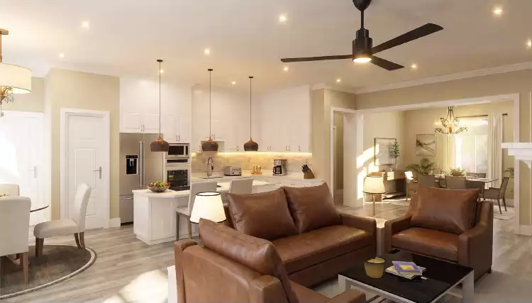 Living as Viewed from Stair Entrance