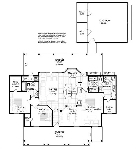 Floor Plan with optional detached garage