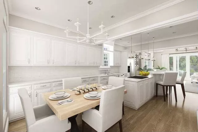 dining and kitchen as viewed from foyer
