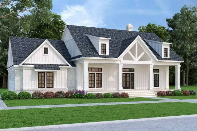 Front Elevation B with painted truss
