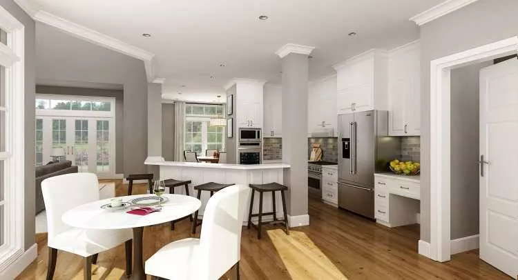 kitchen as viewed from eating area