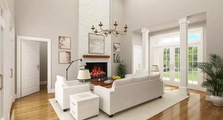 living room looking toward front porch and foyer
