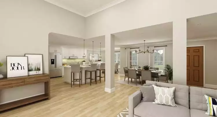 Kitchen and Dining as Viewed from Living Room