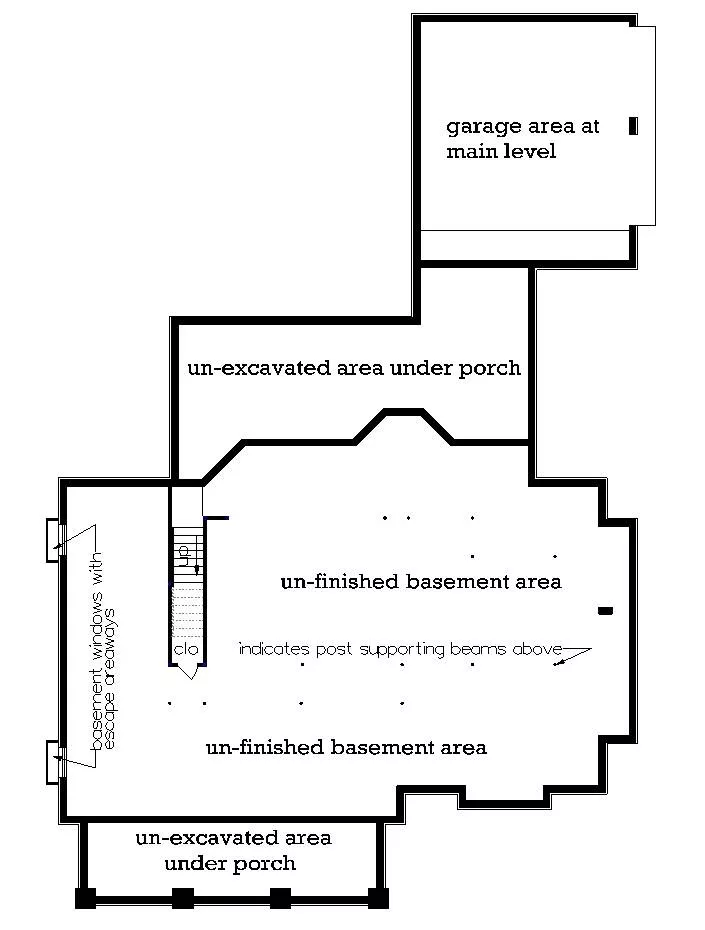 Optional Unfinished Basement Foundation
