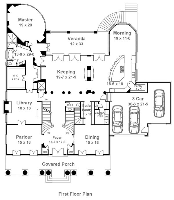 Colonial House  Plan  with 4 Bedrooms and 4 5 Baths Plan  6146