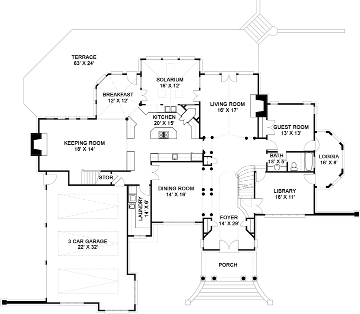 European House Plan With 5 Bedrooms And 4 5 Baths Plan 6163