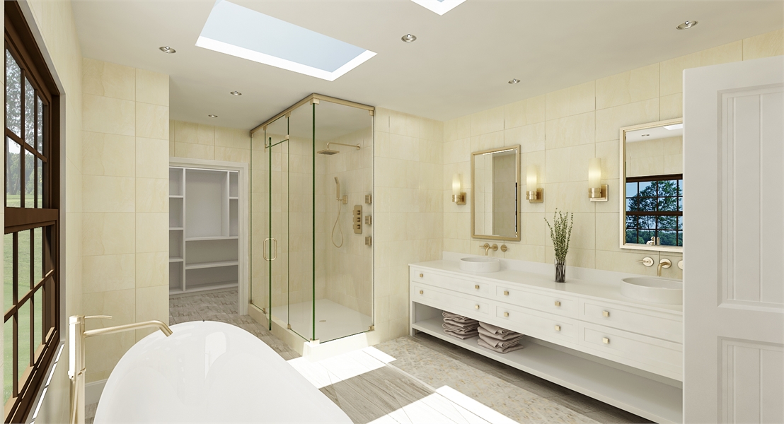 Master Bath with Garden Soaking Tub & Glass Enclosed Shower