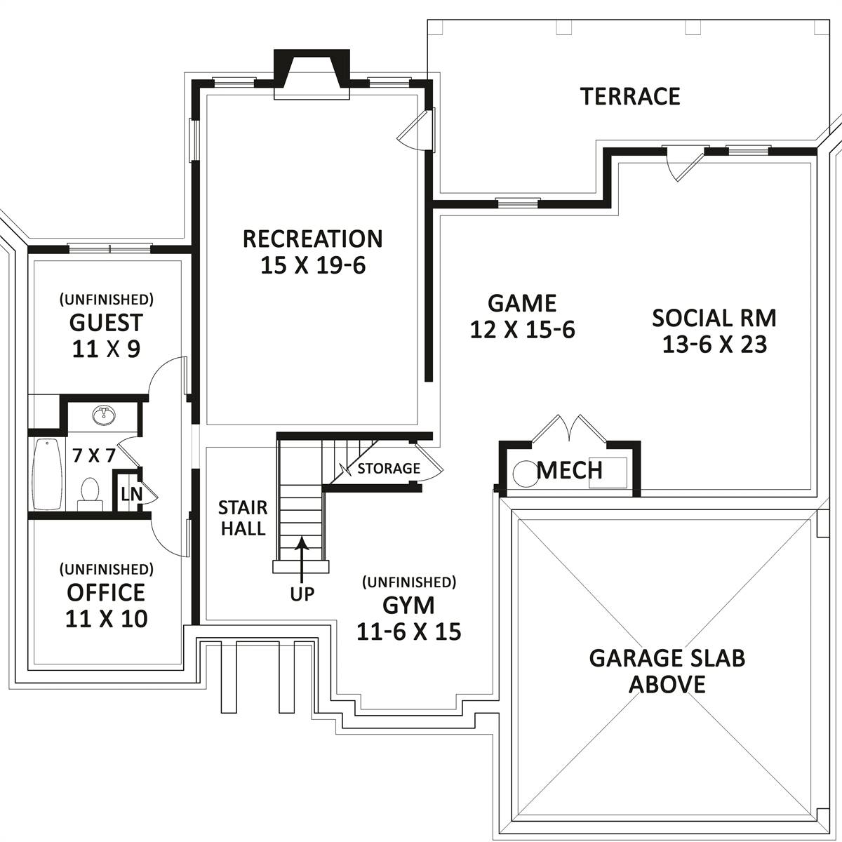 A Customizable Basement Plan with Other Foundations Available