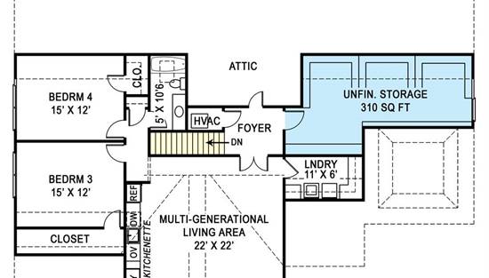2nd Floor Plan with Multi-Generational Suite