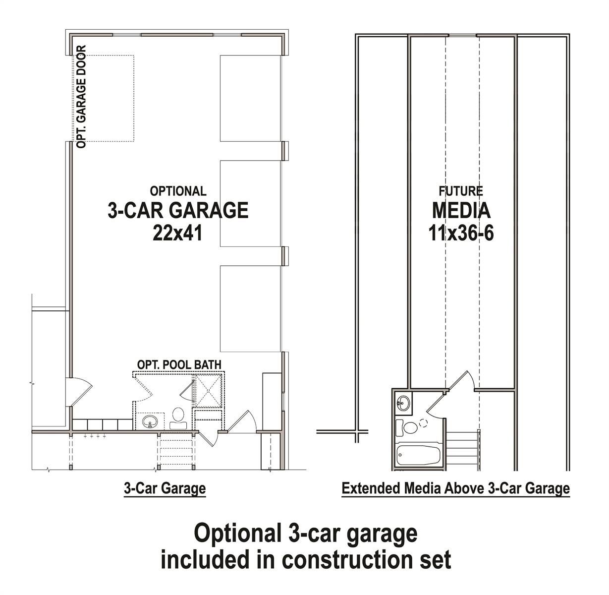 Optional 3-car garage