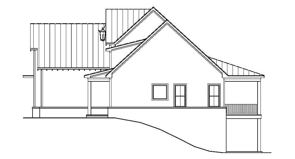 Right Elevation With Basement Foundation Option