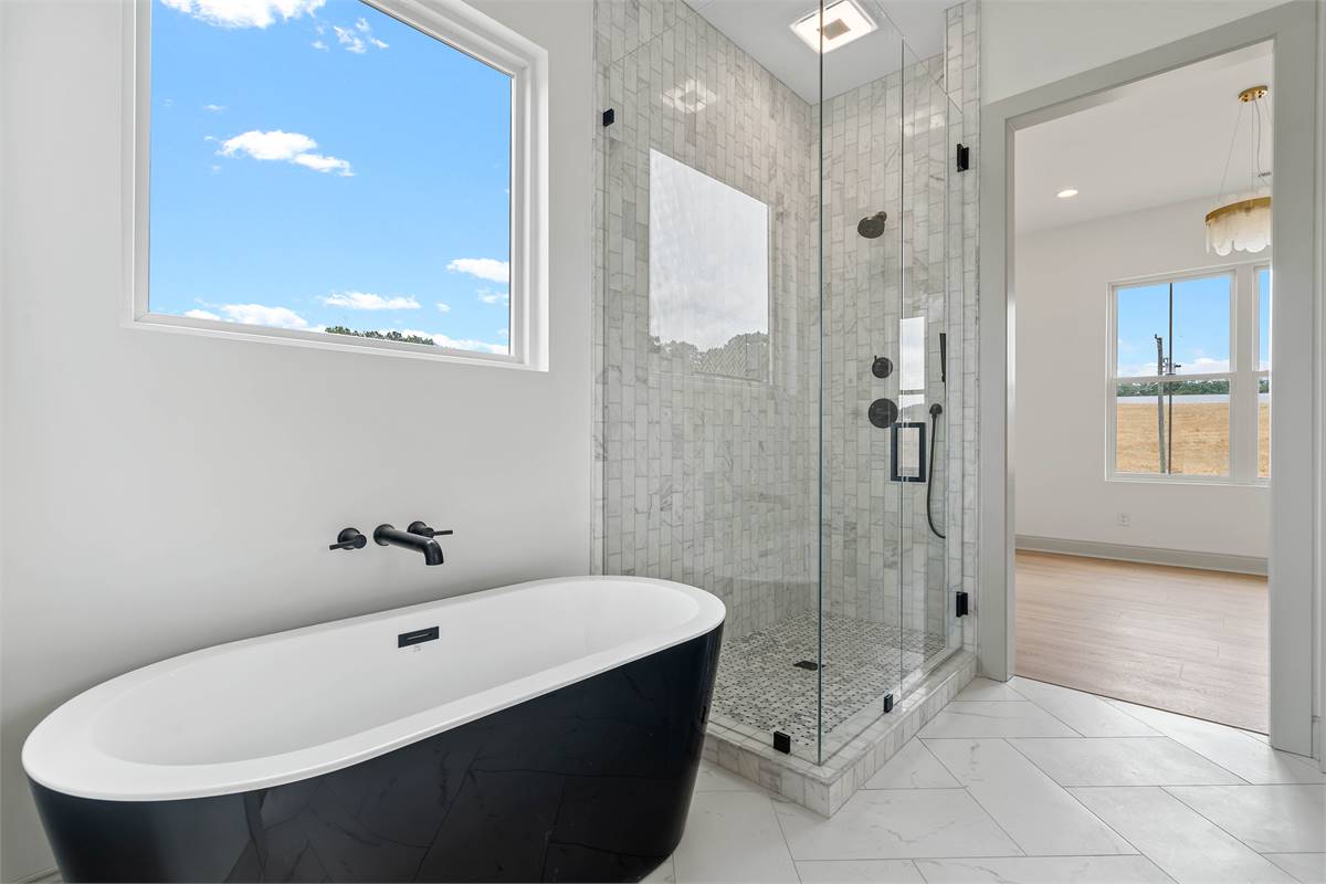 Serene and Beautiful Master Bathroom with Soaking Tub