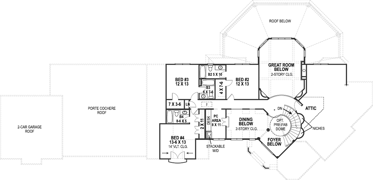 2nd Floor Plan image of Lady Rose House Plan