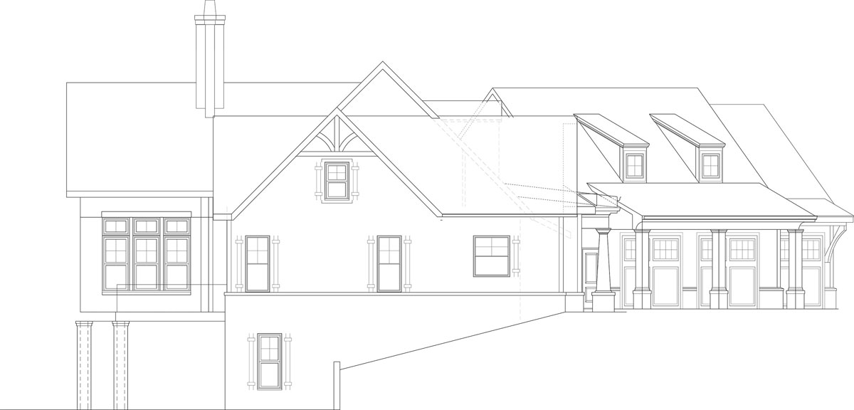 Left Elevation image of Pepperwood Place House Plan
