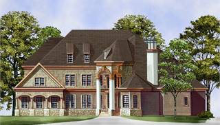 European House Plans with Daylight Basement by DFD House Plans