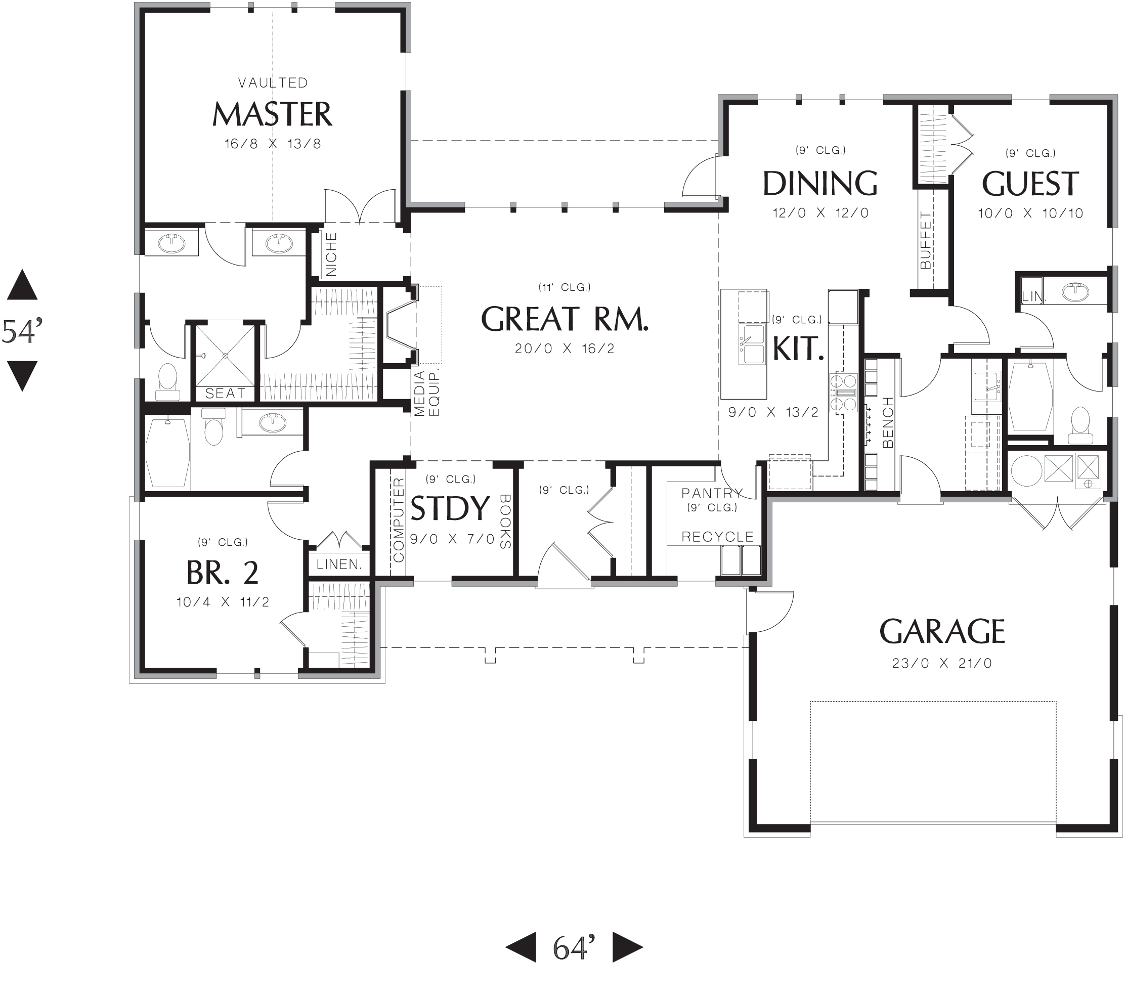 Ranch House Plan With 3 Bedrooms And, House Plans With Master On Main Floor