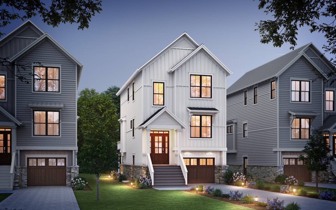 3 Story Builder Preferred Narrow Lot Townhouse Style Farmhouse House 