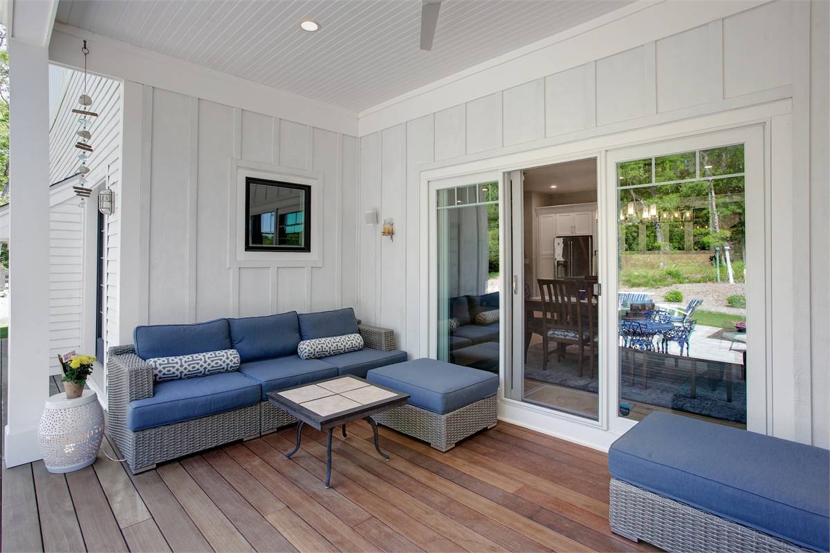 Relaxing Rear Covered Porch - Another Angle image of Bonaire House Plan