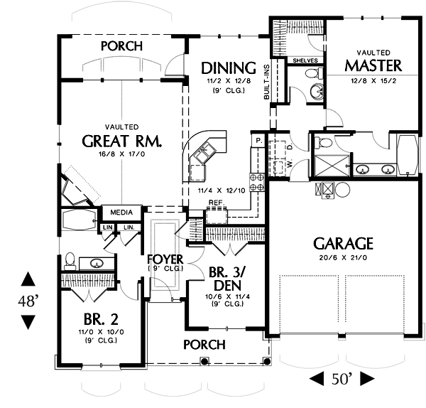 First Floor Plan image of Hollis House Plan