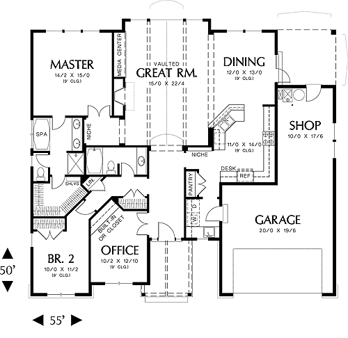 Cottage House Plan with 3 Bedrooms and 2.5 Baths - Plan 5137