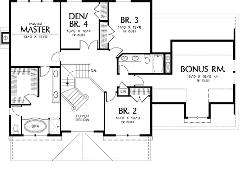 Second Floor Plan image of Cornish House Plan