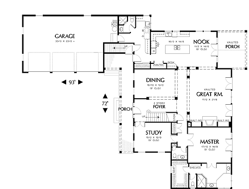 Southern House Plan with 4 Bedrooms and 4.5 Baths - Plan 2725