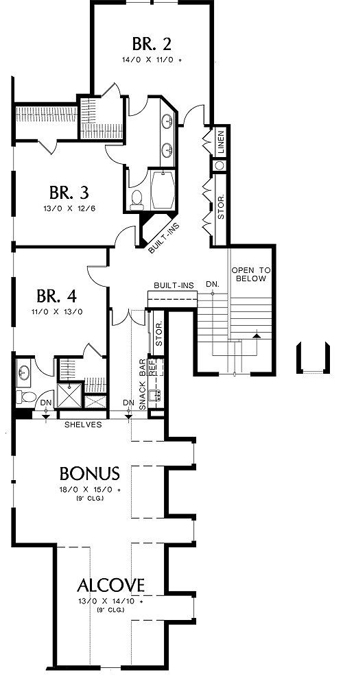 Second Floor Plan image of North Reading House Plan