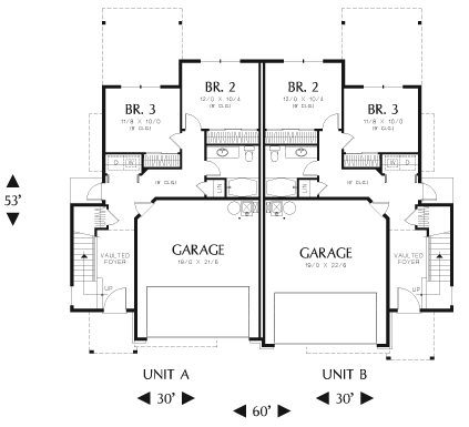 Duplex Plan 8286, Split Level Duplex Floor Plans