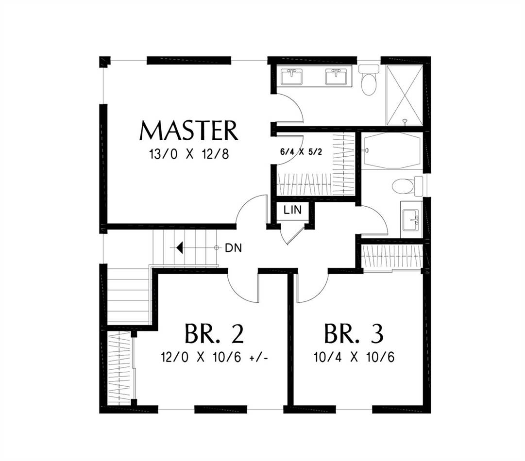 Upper Floor Plan image of Williamsburg House Plan