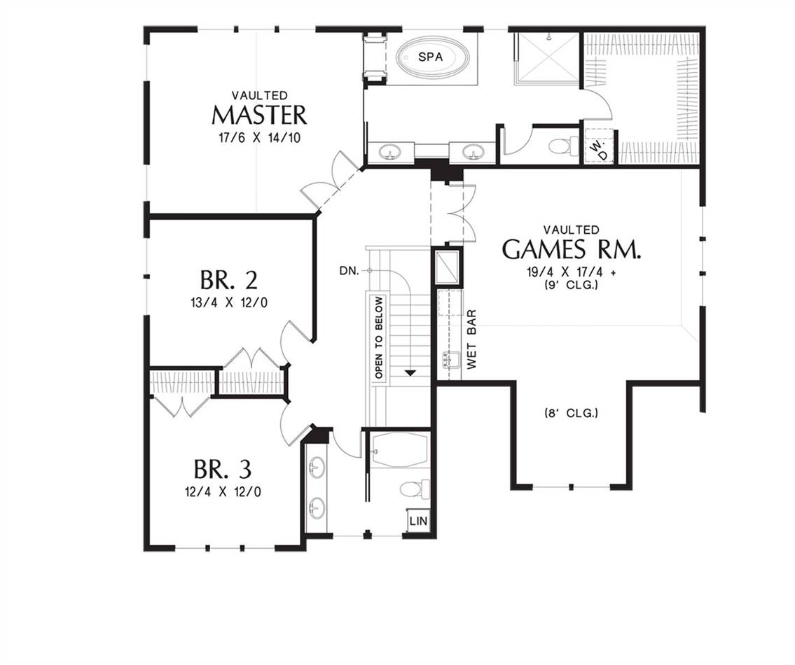 Upper Floor Plan image of The Hood River House Plan