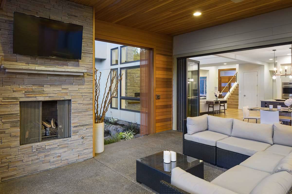 Beautiful Outdoor Living Featuring Fireplace