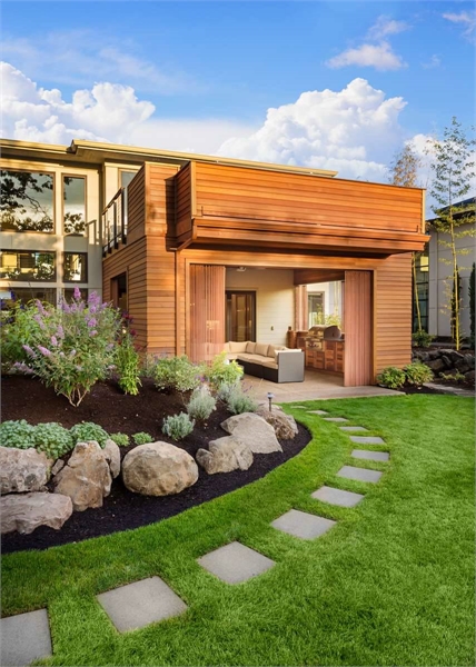 Gorgeous Rear Exterior Featuring Outdoor Living Space