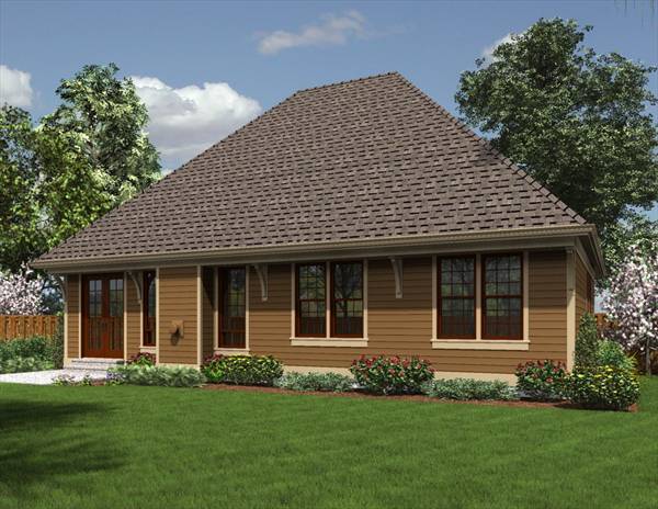 Rear Rendering image of Litchfield House Plan