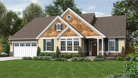 Cottage House Plan with 3 Bedrooms and 2.5 Baths - Plan 4584