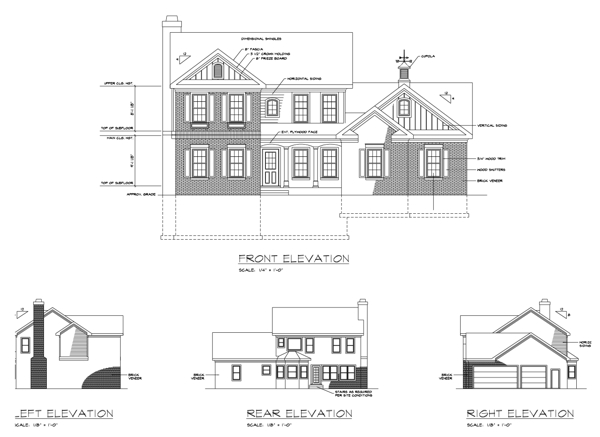 Colonial House Plan with 4 Bedrooms and 3.5 Baths - Plan 6244