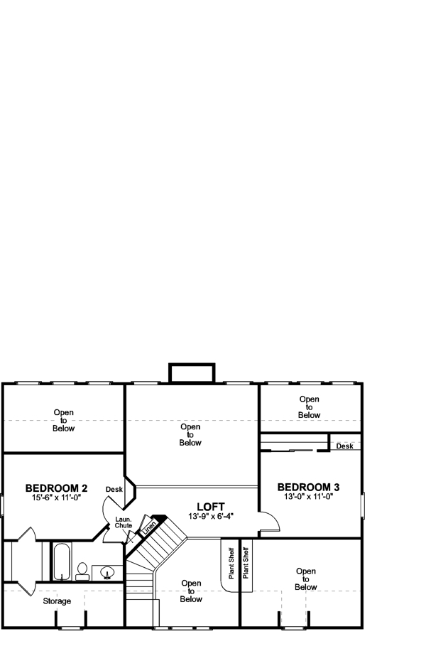 Upper Floorplan image of The Smithfield House Plan
